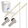 Hibbent 2 Pack Universal Metal Front Mount Toilet Handle with Stainless Steel Flapper Chains Brass Toilet Flush Lever Replacement with 4 Adjustable Holes for Most FrontMount Toilets Brushed Nickel