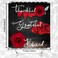 Hadint 4Pcs Red Rose Shower Curtain Sets Thankful Grateful Blessed Bathroom Curtain with NonSlip Rug Toilet Lid Cover Bath Mat and 12 Hooks Romantic Showy Floral Wedding Decor for Bath 72 x 72 inch