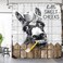 Famiffty Funny Donkey Farmhouse Shower Curtain 60Wx72L Inch Rustic Western Retro Shower Curtains Black White Farm Fun Animal Modern Hello Sweet Cheeks Cute Waterproof Polyester Fabric 12 Plastic Hooks
