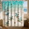 Final Friday Green Beach Sea Turtle Shower Curtain Nautical Teal Theme Fabric Bathroom Blue Ocean Decor with Grommets and Hooks 72 x 72 Inch Blue