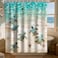 Final Friday Green Beach Sea Turtle Shower Curtain Nautical Teal Theme Fabric Bathroom Blue Ocean Decor with Grommets and Hooks 72 x 72 Inch Blue