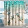 Final Friday Green Beach Sea Turtle Shower Curtain Nautical Teal Theme Fabric Bathroom Blue Ocean Decor with Grommets and Hooks 72 x 72 Inch Blue