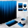 Litabel 4 Pcs Blue and Black Gradient Shower Curtain Set with Rugs and Toilet Lid Cover Modern Simple Waterproof Fabric Bathroom Set Ombre Stripe Gothic Abstract Bathroom Decor Set Accessories