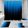 Litabel 4 Pcs Blue and Black Gradient Shower Curtain Set with Rugs and Toilet Lid Cover Modern Simple Waterproof Fabric Bathroom Set Ombre Stripe Gothic Abstract Bathroom Decor Set Accessories