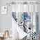 Muuyi Hookless Shower Curtain with Snap in Liner Blue No Hook Shower Curtains for BathroomShower Curtain and Liner Set for Bathroom DecorWaterproof Washable72W x 75L Inch