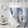 Muuyi Hookless Shower Curtain with Snap in Liner Blue No Hook Shower Curtains for BathroomShower Curtain and Liner Set for Bathroom DecorWaterproof Washable72W x 75L Inch