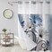 Muuyi Hookless Shower Curtain with Snap in Liner Blue No Hook Shower Curtains for BathroomShower Curtain and Liner Set for Bathroom DecorWaterproof Washable72W x 75L Inch