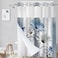 Muuyi Hookless Shower Curtain with Snap in Liner Blue No Hook Shower Curtains for BathroomShower Curtain and Liner Set for Bathroom DecorWaterproof Washable72W x 75L Inch