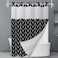 LXBNI No Hook Geometric Striped Shower Curtain with Snap in Liner Set Hotel Shower Curtain and Liner Set with See Through Mesh Top WindowMachine Washable 71x74 INCH Black White Herringbone