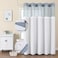 Colorful Star No Hook Shower Curtain with Snap in Fabric Liner Waffle Weave Heavy Duty Thick Shower Curtains with Mesh Top Window Hotel Style Waterproof Bathroom Curtain Set 72 x 75 Inch Moonlight Blu