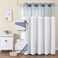 Colorful Star No Hook Shower Curtain with Snap in Fabric Liner Waffle Weave Heavy Duty Thick Shower Curtains with Mesh Top Window Hotel Style Waterproof Bathroom Curtain Set 72 x 75 Inch Moonlight Blu