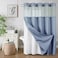 Colorful Star No Hook Shower Curtain with Snap in Fabric Liner Waffle Weave Heavy Duty Thick Shower Curtains with Mesh Top Window Hotel Style Waterproof Bathroom Curtain Set 72 x 75 Inch Moonlight Blu