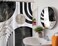 QGHOT Mid Century Modern Black and White Shower Curtain Cool Charcoal Grey Silver Shower Curtains for Mens Bathroom Decor Sets Abstract Boho Pattern Waterproof Cloth Fabric with Hooks 70x72 in