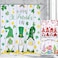 Remerry 3 Pcs Easter Shower Curtain for Bathroom Decor with Hooks St Patricks Day Valentines Day Holiday Shower Curtains Set71 x 71 InchWaterproof Fabric Bathtub Bathroom DecorGnome Style