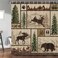 Torich Rustic Cabin Shower Curtain for Bathroom Forest Bear Deer Wildlife Country Bath Curtains Hunting Camping Waterproof Fabric Bathroom Accessories Set69x72 inch with Hooks