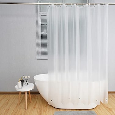 AooHome 72x96 Inch Extra Long Shower Curtain Eva Frosted Shower Curtain Liner with 5 Bottom Magnets Water Repellent Semi Transparent