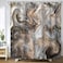SPXUBZ Marble Shower Curtain Light Grey Brown Shower Curtains for Bathroom Retro Style Paintbrush Colors in Marbling Texture Waterproof Polyester Fabric Shower Curtain Sets with Hooks 72x72 Inch