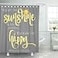 Semtomn Shower Curtain You are My Sunshine Yellow Gray 66x72 Home Decor Waterproof Bath Bathroom Curtain Set with Hooks