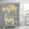 Semtomn Shower Curtain You are My Sunshine Yellow Gray 66x72 Home Decor Waterproof Bath Bathroom Curtain Set with Hooks