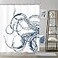LIGHTINHOME Octopus Shower Curtain 72Wx72H Inch Navy Blue Ocean Kraken Giant Tentacles Sea Creatures Mythical Nautical Animal Fabric Waterproof Bathroom Home Decor Set 12 Plastic Hooks