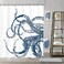 LIGHTINHOME Octopus Shower Curtain 72Wx72H Inch Navy Blue Ocean Kraken Giant Tentacles Sea Creatures Mythical Nautical Animal Fabric Waterproof Bathroom Home Decor Set 12 Plastic Hooks