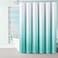 Naturoom Aqua Blue Bath Curtain Set Polyester Ombre Shower Curtains for Bathroom Water Repellent Textured Fabric Bath Shower Curtain with 12 HooksMachine Washable 72 x 72 inch Aqua