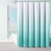 Naturoom Aqua Blue Bath Curtain Set Polyester Ombre Shower Curtains for Bathroom Water Repellent Textured Fabric Bath Shower Curtain with 12 HooksMachine Washable 72 x 72 inch Aqua