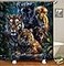 TJZ HOME Tiger Animal Shower Curtain Green Black Lion Leopard Panther Bathroom Decor