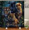 TJZ HOME Tiger Animal Shower Curtain Green Black Lion Leopard Panther Bathroom Decor