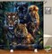 TJZ HOME Tiger Animal Shower Curtain Green Black Lion Leopard Panther Bathroom Decor