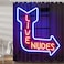 DYNH Unique Funny Shower Curtain for Bathroom Fun Neon Signs Live Nudes Fabric Shower Curtains Set Cool Design Restroom Decor Accessories Hooks Included 72X72inches