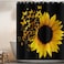 GCIREC Sunflower Shower Curtain Black and Yellow Sunflower Butterfly Bathroom Curtains Rustic Shower Curtains for Bathtub Decor Machine Washable Waterproof Fabric with 12 Plastic Hooks
