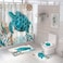 DDS-DUDES DDSDUDES Sea Turtle Shower Curtain Blue Ocean Shower Curtains Sets Funny Shower Curtains with 12Hooks Polyester Fabric Waterproof Curtains for Bathroom Beach Theme Decor 71 x 71 Ocean 10
