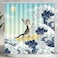 CutebriCase Funny Cat Shower Curtain Surfer Cat Shower Curtain Battle Blue Ocean Great Wave for Bathroom with 12 Hooks Polyester Fabric Summer Shower Curtains Set Waterproof Kids Bath ShowerCurtain De
