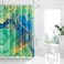 BLESFOREVER Marble Shower Curtain Green Marble Shower Curtain Set with 12 Hooks Colourful Abstract Gold Teal Marble Shower Curtains for Bathroom Waterproof Fabric 72 W X 72 L