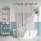 River Dream Long No Hook Slub Textured Shower Curtain with Snapin PEVA Liner Set 71 x 7775 Hotel Style with See Through Top Window Grey Fabric Curtain Waterproof Liner Gray 71x77