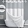 EUTXL Extra Thick 256GSM Waffle Weave Shower Curtain with Snapin Liner Heavy Duty Hotel Style Bath Curtain Set Weighted Fabric 71 x 74 White