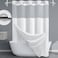 EUTXL Extra Thick 256GSM Waffle Weave Shower Curtain with Snapin Liner Heavy Duty Hotel Style Bath Curtain Set Weighted Fabric 71 x 74 White