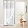 River Dream Stall Heavyweight No Hooks Required Dotted Waffle Weave Shower Curtain with Snap in Liner 36W x 74HHotel GradeSpa Like Bath CurtainWhite
