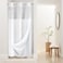 River Dream Stall Heavyweight No Hooks Required Dotted Waffle Weave Shower Curtain with Snap in Liner 36W x 74HHotel GradeSpa Like Bath CurtainWhite