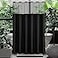 Gibelle Long Shower Curtain 72 x 78 Waffle Weave Fabric Shower Curtain with Mesh Top Window and Hooks Set Hotel Style Bathroom Design Black