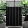 Gibelle Long Shower Curtain 72 x 78 Waffle Weave Fabric Shower Curtain with Mesh Top Window and Hooks Set Hotel Style Bathroom Design Black