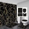 AZHM 4Pcs Shower Curtain Sets Black and Gold Marble Bathroom Sets with Shower Curtain and Rugs and Accessories Luxury Bathroom Curtain Decor Sets with 12 Hooks