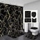 AZHM 4Pcs Shower Curtain Sets Black and Gold Marble Bathroom Sets with Shower Curtain and Rugs and Accessories Luxury Bathroom Curtain Decor Sets with 12 Hooks