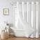 eachope No Hook Waffle Weave Shower Curtain with Snapin Fabric Liner SetWhite Shower Curtains for Bathroom with See Through Top WindowWater Repellent Washable71Wx74H