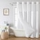 eachope No Hook Waffle Weave Shower Curtain with Snapin Fabric Liner SetWhite Shower Curtains for Bathroom with See Through Top WindowWater Repellent Washable71Wx74H
