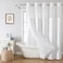 eachope No Hook Waffle Weave Shower Curtain with Snapin Fabric Liner SetWhite Shower Curtains for Bathroom with See Through Top WindowWater Repellent Washable71Wx74H