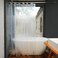 Ryhpez Clear Shower Curtain Liner Shower Curtain Set with Hooks Water Cube Pattern with See Through Top Window 72x72