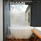 Ryhpez Clear Shower Curtain Liner Shower Curtain Set with Hooks Water Cube Pattern with See Through Top Window 72x72