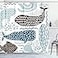 Emvency Shower Curtain Nautical Sea Animal Kids Fur Seal Whale Octopus Fish Childish Waterproof Polyester Fabric 72 x 72 inches Set with Hooks